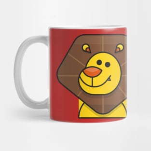 Lion Head Cartoon Illustration Mug